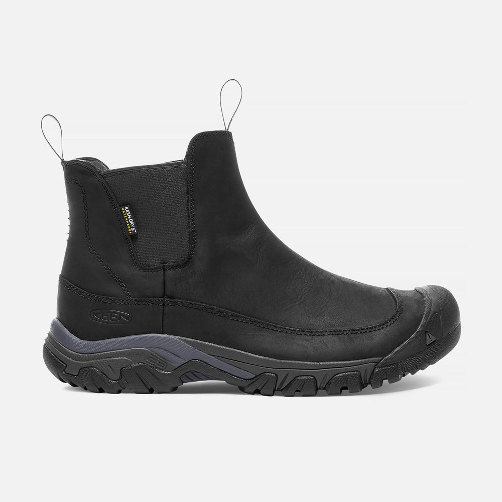 Botas Chelsea Keen Mexico Negros - Hombre Anchorage Iii Waterproof - NU0189735